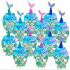 Beach Mermaid Cake / Food / Cupcake / Appetizer /Desert Decorating Topper Decorations (12Pack Mermaid Tails Picks with Cupcake Wrappers) view 1