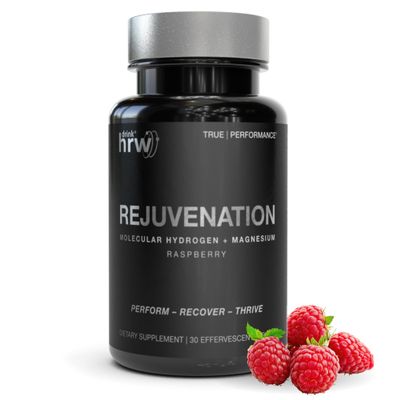 DRINK HRW Rejuvenation Molecular Hydrogen Water Tablets: 12 ppm H2, Hydrogen & Magnesium Supplement, Supports Energy Production, Recovery, Cognitive Function Daily (Raspberry, 30 Count)