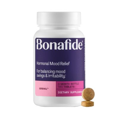 Serenol by Bonafide. Relief from Hormonal Mood Swings, Irritability, & PMS Bloating.  3-Month Supply (180 Tablets)