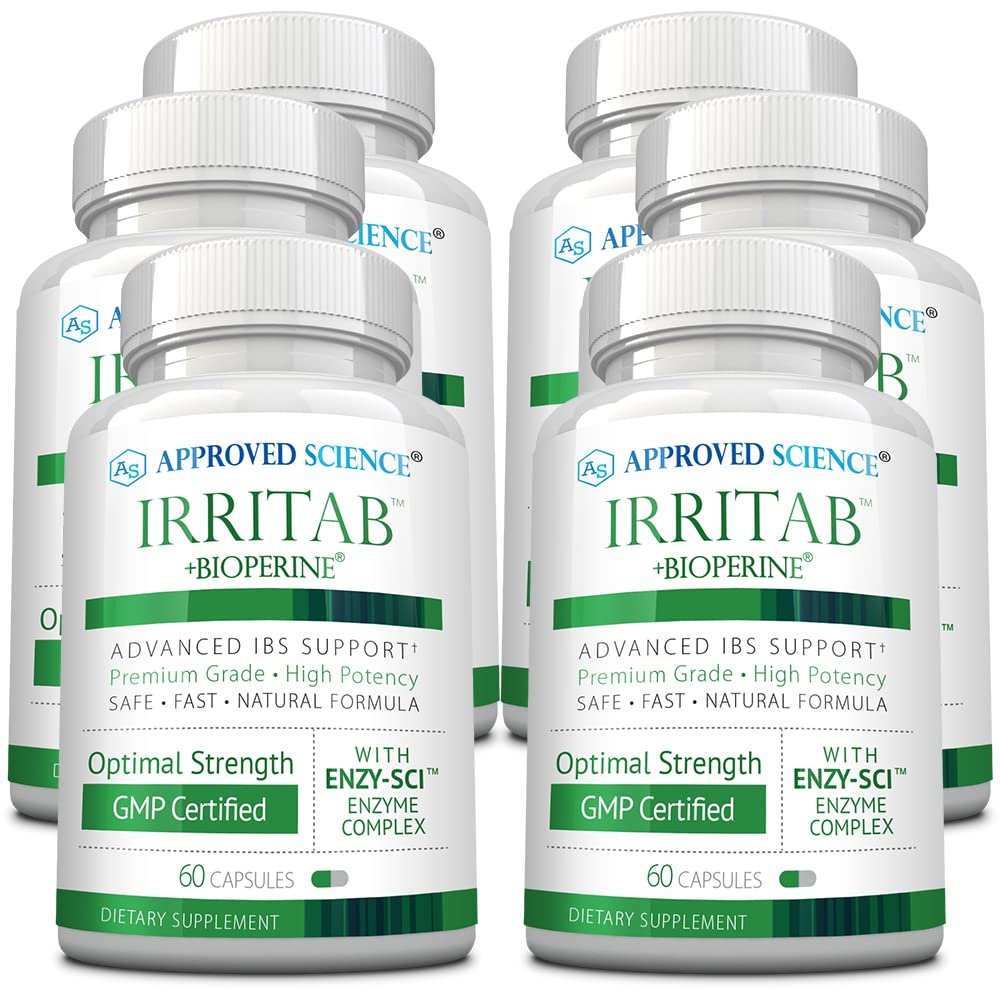 Approved Science Irritab - Natural Digestive Enzyme Support - Total Support - 6 Month Supply