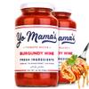 Yo Mama's Foods Keto Burgundy Wine Pasta Sauce - Pack of (2) - No Sugar Added, Low Carb, Low Sodium, Gluten Free, Paleo Friendly, and Made with Whole, Non-GMO Tomatoes view 1