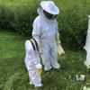 Luwint Kids Beekeeping Suits - Ventilated Bee Beekeeper Suit with Gloves and Self Supporting Veil Hood for Children (White/4'2''-4'7'' Height) view 2