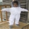 Luwint Kids Beekeeping Suits - Ventilated Bee Beekeeper Suit with Gloves and Self Supporting Veil Hood for Children (White/4'2''-4'7'' Height) view 3