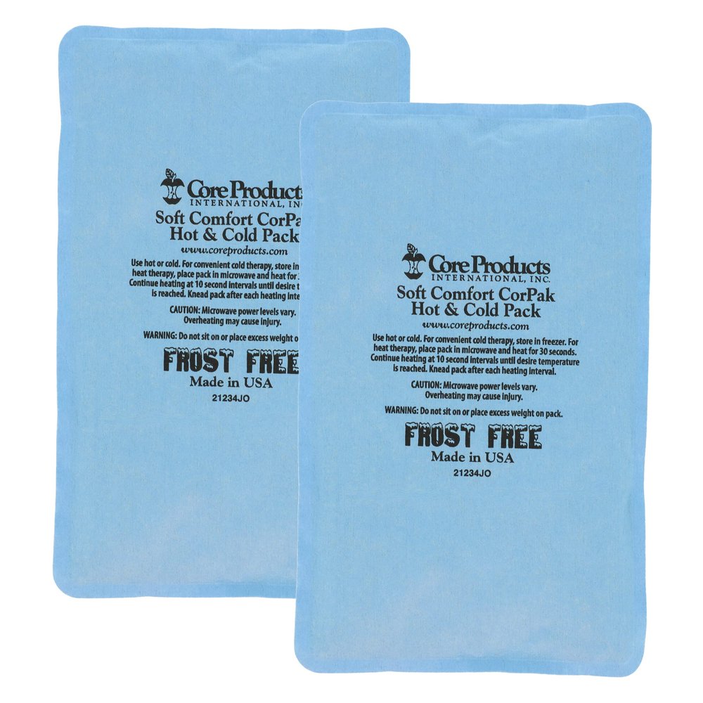 Core Products Soft Comfort CorPak, No Frost Hot and Cold Therapy Pack - 6" x 10", Made in The USA- 2 Pack