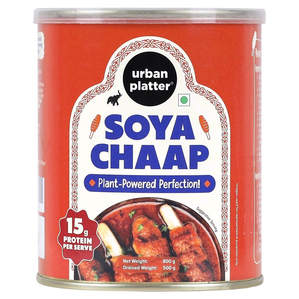 Urban Platter Soya Chaap | 28.22 Oz/800g | High Protein Plant-Based Meat Alternative | Ready-to-Cook | Ideal for Curries, Grills, Tikkas & Barbecue | Vegetarian Protein-Rich Food