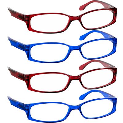 TruVision Readers Reading Glasses - 9503H -4-2Red-2Blue-225