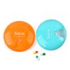 7 Day Small Portable Travel Pill Organizer & Pill Box Portable BPA-Free Pill Case with 360 Degree Rotation, 7 Compartments Pill Organizer,Vitamin Organizer (Orange & Blue) view 1