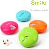 7 Day Small Portable Travel Pill Organizer & Pill Box Portable BPA-Free Pill Case with 360 Degree Rotation, 7 Compartments Pill Organizer,Vitamin Organizer (Orange & Blue) view 2