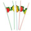 100 Pcs Disposable Flexible Bendable Fruit Straws Table Decor Tropical Drinks - Soft Drinks Hawaiian Cocktail Bars Restaurants Luau Party Supply Beverage Decorations view 2