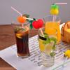 100 Pcs Disposable Flexible Bendable Fruit Straws Table Decor Tropical Drinks - Soft Drinks Hawaiian Cocktail Bars Restaurants Luau Party Supply Beverage Decorations view 3