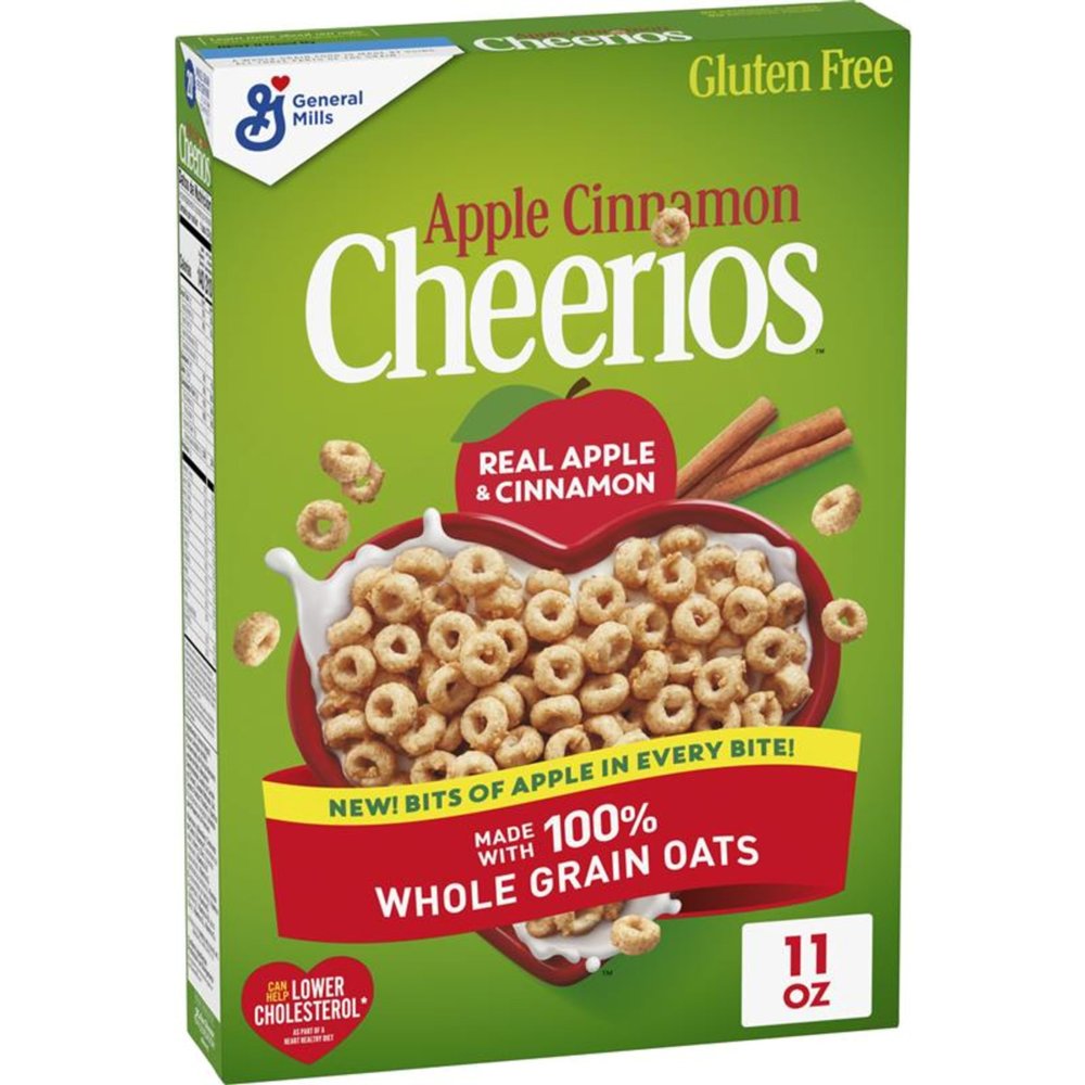 Apple Cinnamon Cheerios, Heart Healthy Gluten Free Breakfast Cereal, Made with Whole Grain Oats, 11 oz