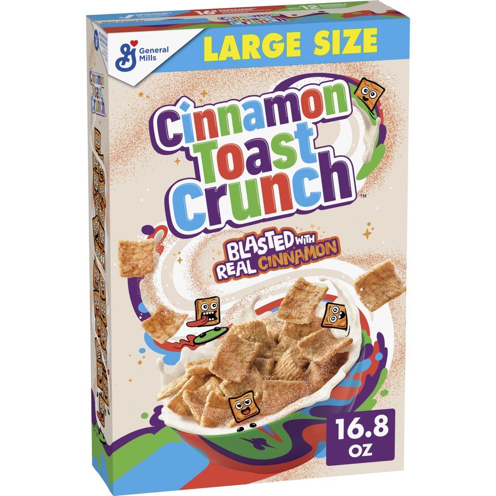 Cinnamon Toast Crunch Breakfast Cereal, Crispy Cinnamon Cereal, Large Size, 16.8 oz