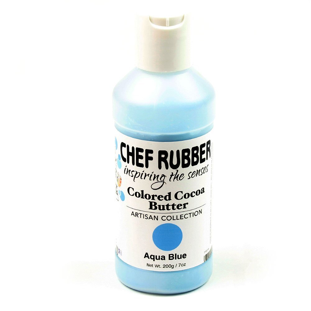 Chef Rubber Cocoa Butter, Artisan Collection - Aqua Blue 7 Ounce
