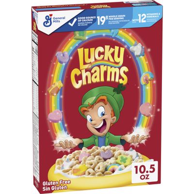 Lucky Charms Gluten Free Cereal with Marshmallows, Kids Breakfast Cereal, Made with Whole Grain, 10.5 oz