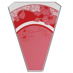 Flower Sleeve Printed "Elsie" 4.75" x 20" x 17" BO Plastic- Pack of 100 Sleeves (Red)