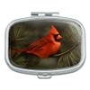 Northern Cardinal Red Pine Perch Rectangle Pill Case Trinket Gift Box view 1
