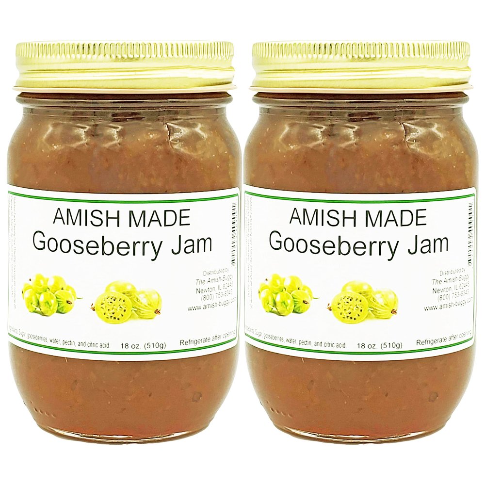 Amish Jam - Two 18 Oz Jars (Gooseberry)