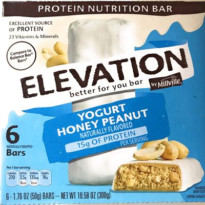 Elevation by Millville Yogurt honey peanutBars 10.58oz(1.76oz x 6bars), pack of 1