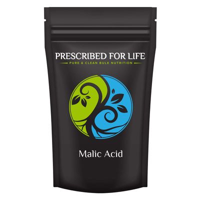 Prescribed For Life Malic Acid Powder | USP Food Grade Powdered Malic Acid (DL) for Flavoring Food & Beverages | Unbleached, Gluten Free, Vegan, Non-GMO, Soy Free (1 kg)