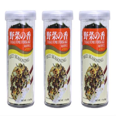 Ajishima Yasai Fumi Furikake Rice Seasoning 1.7 oz Pack of 3)