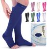 Doc Miller Open Toe Compression Socks, 20-30 mmHg, Toeless Compression Sleeves for Legs, Knee High Stockings for Shin Splints, Varicose Veins, Travel, Calf Support & Muscle Recovery, Men & Women, Pair view 1