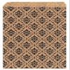 100 pcs 4" x 6" Damask Paper Gift Bags Shopping Sales Tote Bags Brown with Black Damask Design view 1