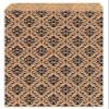 100 pcs 4" x 6" Damask Paper Gift Bags Shopping Sales Tote Bags Brown with Black Damask Design view 2