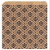100 pcs 4" x 6" Damask Paper Gift Bags Shopping Sales Tote Bags Brown with Black Damask Design view 3