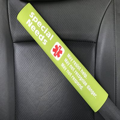 Autism Safety Awareness Products Special Needs Medical Alert Seat Belt Cover (Bright Green)