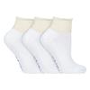 IOMI - 3 Pack Extra Wide Padded Cotton Low Cut Quarter Ankle Diabetic Socks (5-8 US, White (Short)) view 1