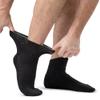 IOMI - 3 Pack Extra Wide Padded Cotton Low Cut Quarter Ankle Diabetic Socks (13-15 US, Black (Short)) view 3