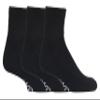 IOMI - 3 Pack Extra Wide Padded Cotton Low Cut Quarter Ankle Diabetic Socks (5-8 US, Black (Short)) view 1