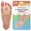 ZenToes U-Shaped Felt Callus Pads | Protect Calluses from Rubbing on Shoes | Reduce Foot and Heel Pain | Pack of 24 | 1/8 Self-Stick Pedi Cushions view 1