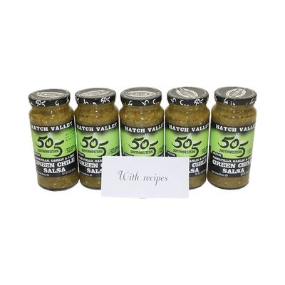 505 Southwestern - 16oz jars - Tomatillo, Garlic and Lime - Medium (5 - pack) Green Chile Salsa - with Recipes by Beying Malleyteen