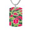 Divoti Custom Engraved Medical Alert Necklace for Women | Stainless Steel Red Camo Medical ID Dog Tag | Deep Laser Engraved Emergency Pendant with 24" Snake Chain -Vivid Red view 1