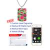 Divoti Custom Engraved Medical Alert Necklace for Women | Stainless Steel Red Camo Medical ID Dog Tag | Deep Laser Engraved Emergency Pendant with 24" Snake Chain -Vivid Red view 4
