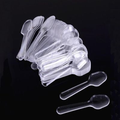 1Pack (500pcs) Disposable Clear Plastic Mini Spoon Best for Jelly/Pudding/Yogurt/Ice Cream/Desert/Cake/Appetizer