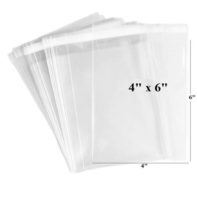 100 Pcs of Ultra Clear Resealable Cello/Cellophane Bags Great for Bakery, Candle, Soap, Cookie, Greeting Cards, and more by CuteBoxCo (4" x 6")