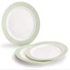 " OCCASIONS " 120 Plates Pack, Disposable Wedding Party Plastic Plates (7.5'' Appetizer/Dessert Plate, Rio in White & Pearled Green) view 1