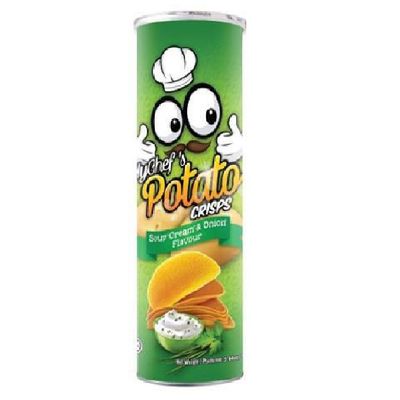 My chef's Potato Crisps 160g (Sour Creamer & Onion Flavour, 12 Can)