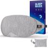 Mavogel Cotton Sleep Eye Mask - Updated Design Light Blocking with Adjustable Nose Bridge, Soft and Comfortable Night Eye Mask for Men Women, Eye Blinder for Shift Work, Includes Travel Pouch, Grey view 1