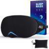 Mavogel Cotton Sleep Eye Mask - Updated Design Light Blocking with Adjustable Nose Bridge, Soft and Comfortable Night Eye Mask for Men Women, Eye Blinder for Shift Work, Includes Travel Pouch, Black view 1