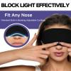 Mavogel Cotton Sleep Eye Mask - Updated Design Light Blocking with Adjustable Nose Bridge, Soft and Comfortable Night Eye Mask for Men Women, Eye Blinder for Shift Work, Includes Travel Pouch, Black view 2