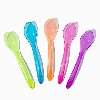 1000-Count Transparent Mixed Curve Ice Cream Spoons | Durable Disposable Spoons for Desserts | Frozen Dessert Supplies