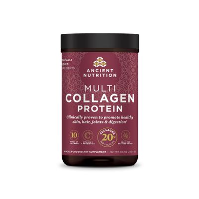 Ancient Nutrition Hydrolyzed Collagen Peptides Powder, Unflavored Multi Collagen Powder Packets for Women and Men with Vitamin C, 24 Servings, Supports Skin and Nails, Gut Health