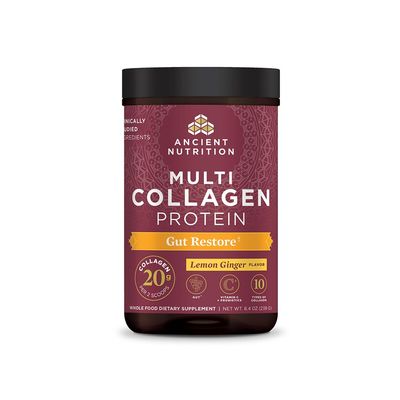 Ancient Nutrition Collagen Powder Protein, Multi Collagen Protein, Hydrolyzed Collagen Peptides Supports Skin and Nails, Joint Supplement (Gut Restore, 20 Servings)