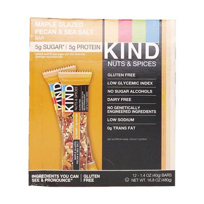 KIND Maple Glazed Pecan & Sea Salt Bar 12 Count, 1.4 OZ