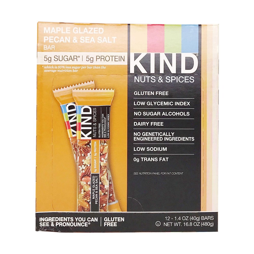 KIND Maple Glazed Pecan & Sea Salt Bar 12 Count, 1.4 OZ