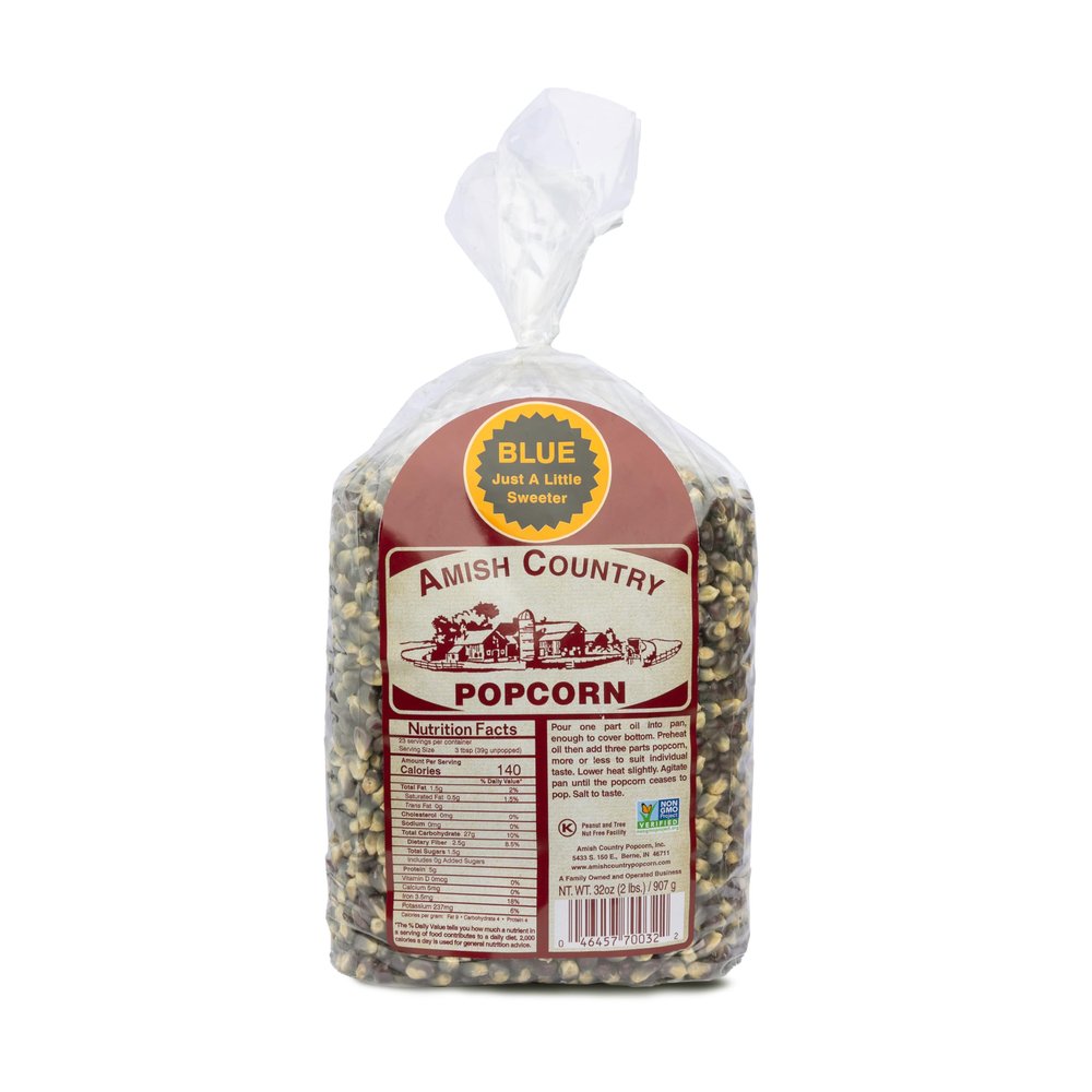 Amish Country Popcorn | 2 lbs Bag | Blue Popcorn Kernels | Old Fashioned, Non-GMO and Gluten Free (Blue - 2 lbs Bag)