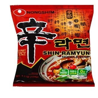 [ 4 Packs ] NongShim Shin Ramyun Noodle Soup, Gourmet Spicy, 4.2 Ounce